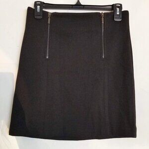 BCBGeneration Double Zipper Black Mini Skirt Sz 6